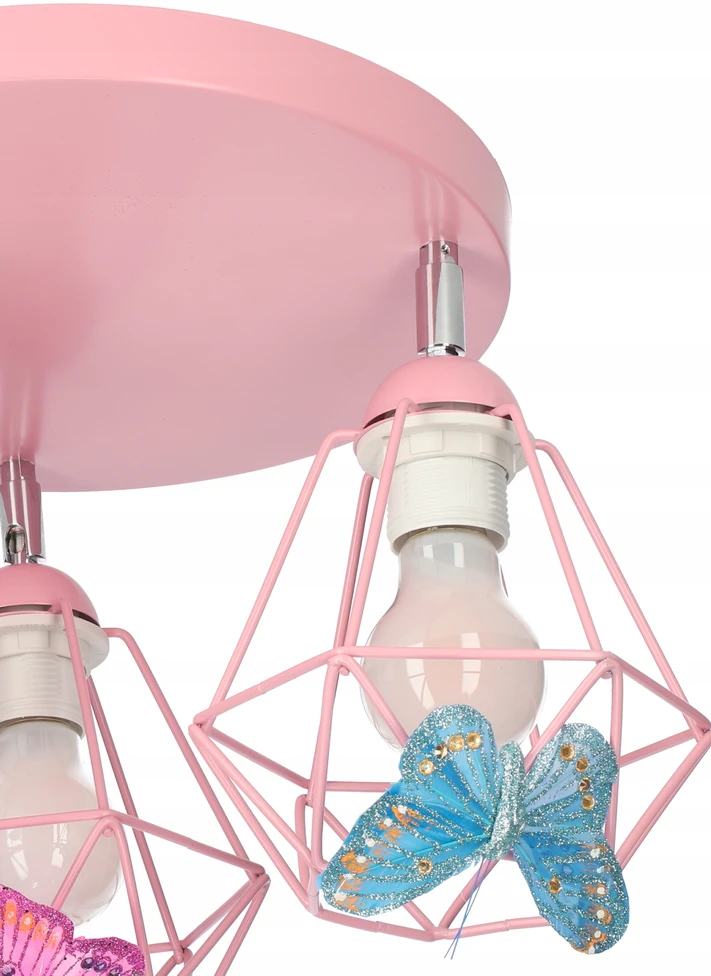 Bez Marki Lampa sufitowa wisząca żyrandol MOTYLEK 3 loft diamond lampy sufitowe róż
