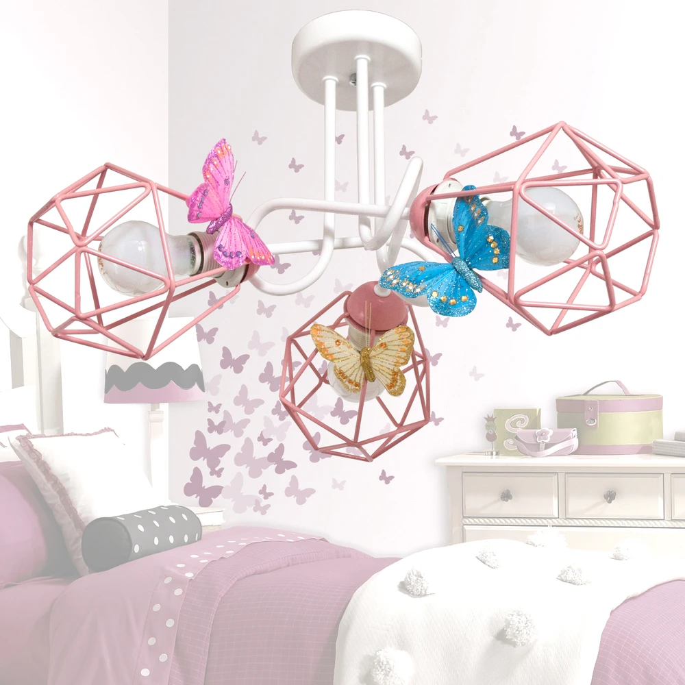 Bez Marki Lampa sufitowa wisząca żyrandol MOTYLEK 3 ESKA loft lampy sufitowe led