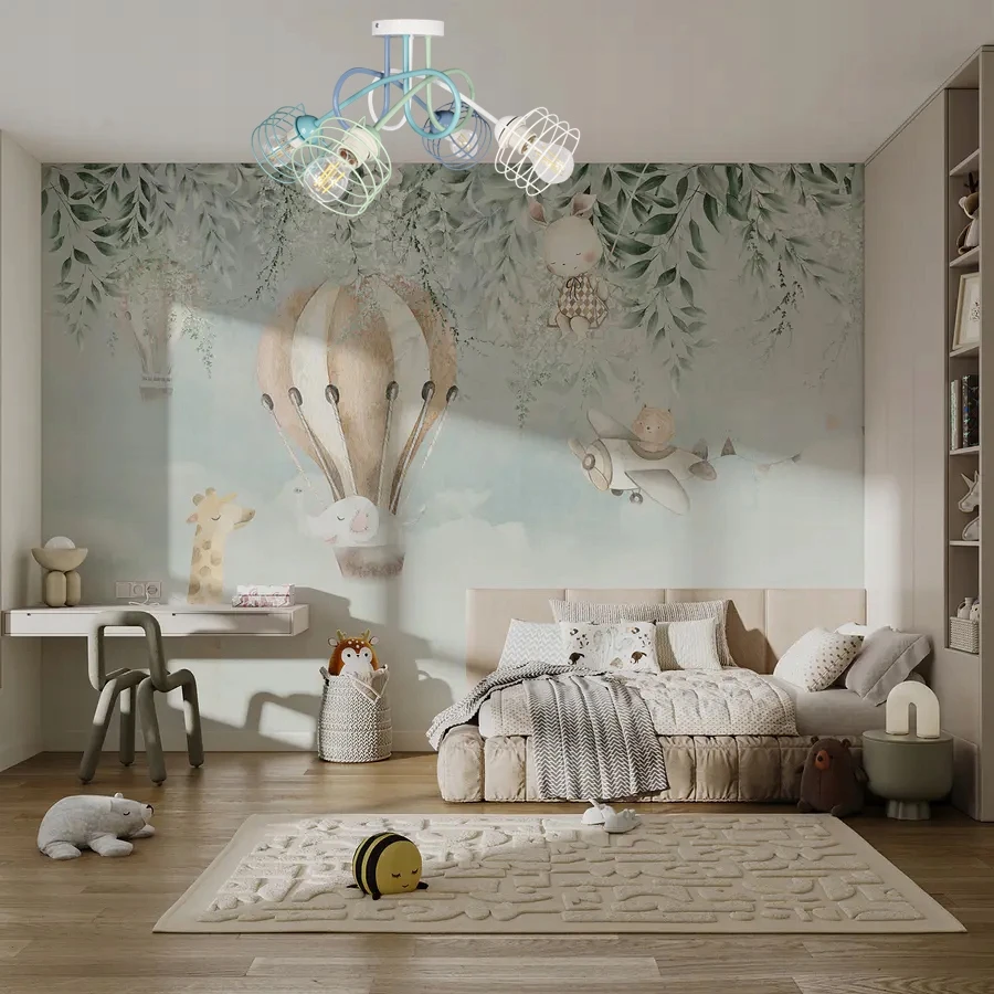 Bez Marki Lampa sufitowa wisząca żyrandol EDISON 4 lampy do pokoju dziecięcego loft