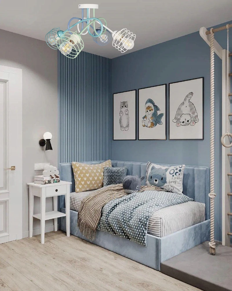 Bez Marki Lampa sufitowa wisząca żyrandol EDISON 4 lampy do pokoju dziecięcego loft