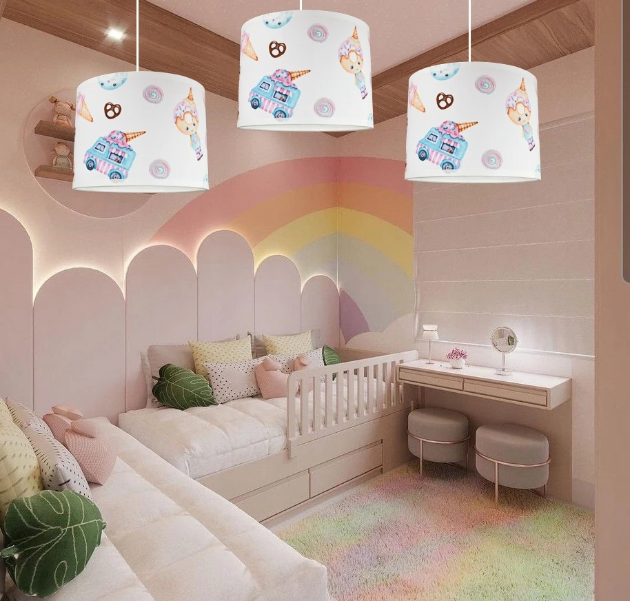 Bez Marki Lampa sufitowa wisząca żyrandol CANDY lampy do pokoju dziecka abażur led