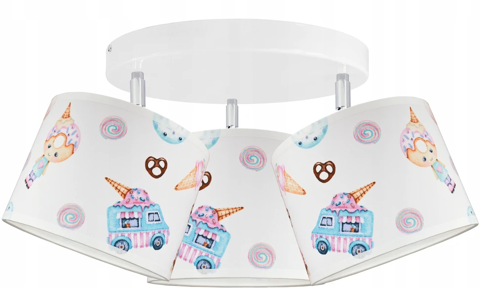 Bez Marki LAMPA SUFITOWA WISZĄCA ŻYRANDOL CANDY 3 LED LAMPY ŻYRANDOLE DO POKOJU