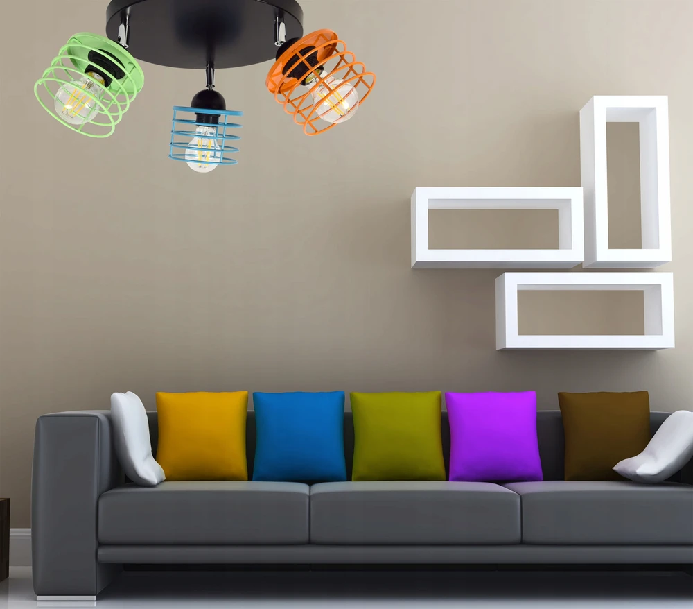 Bez Marki Lampa sufitowa żyrandol plafon dzieci loft kolory