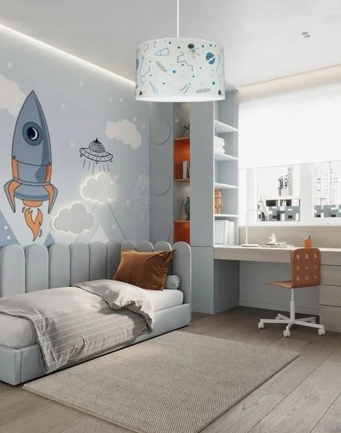 Bez Marki Lampa wisząca do pokoju dziecięcego SPACE żyrandol sufitowa lampy sufitowe