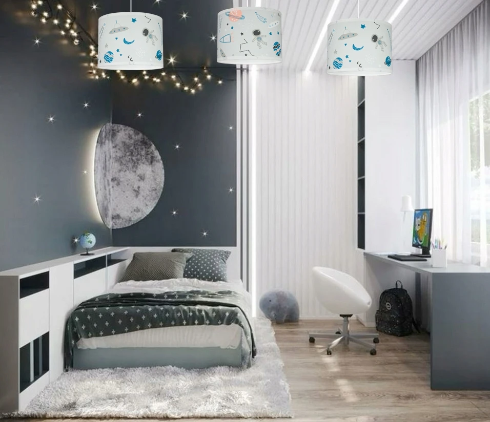 Bez Marki Lampa wisząca do pokoju dziecięcego SPACE żyrandol sufitowa lampy sufitowe