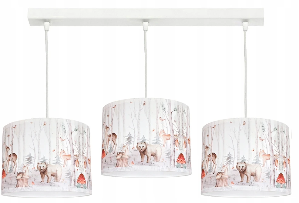 Bez Marki Lampa wisząca do pokoju dziecka LEŚNE ZWIERZĘTA żyrandol sufitowa loft led