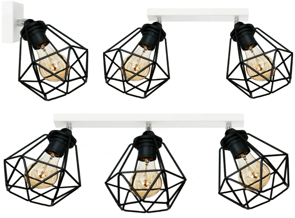 Bez Marki Lampa wisząca / sufitowa DIAMOND 3 Baltas można LED