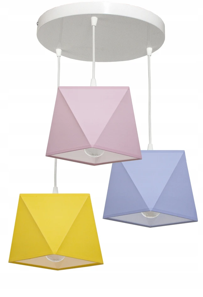 Bez Marki Lampa wisząca sufitowa żyrandol do pokoju dziecięcego ABAŻUR 3 lampy loft