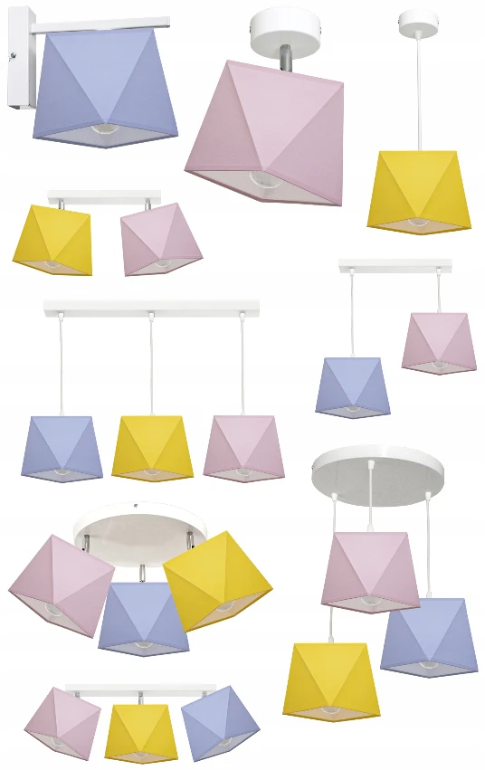 Bez Marki Lampa wisząca sufitowa żyrandol do pokoju dziecięcego ABAŻUR 3 lampy loft