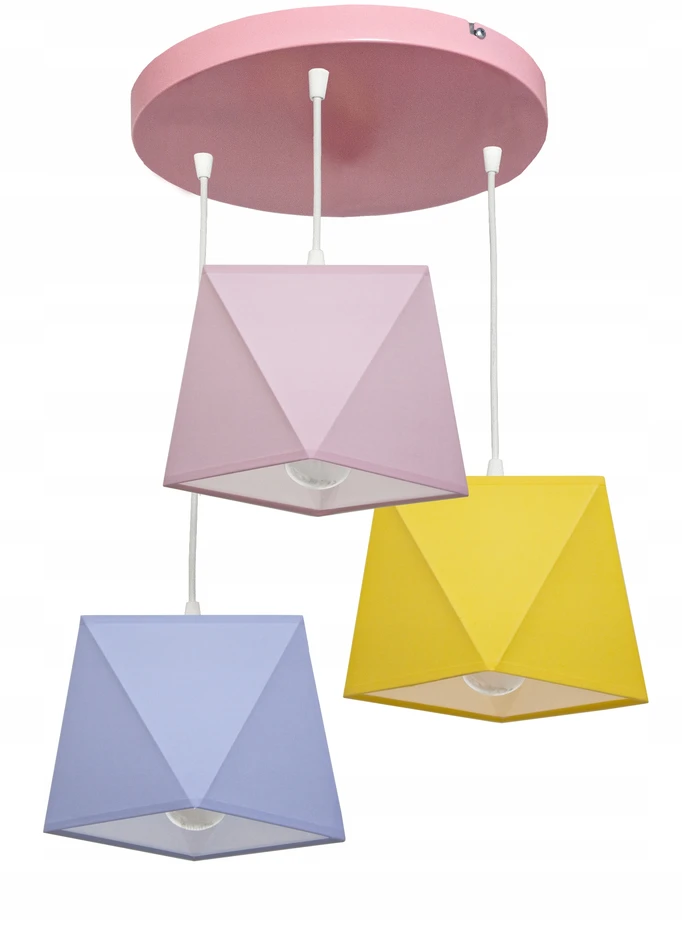 Bez Marki Lampa wisząca sufitowa żyrandol do pokoju dziecięcego ABAŻUR 3 lampy loft