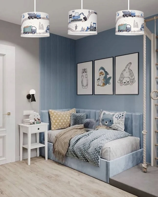 Bez Marki Lampa wisząca zwis sufitowa żyrandol do pokoju dziecka BUDOWA 3 abażur loft