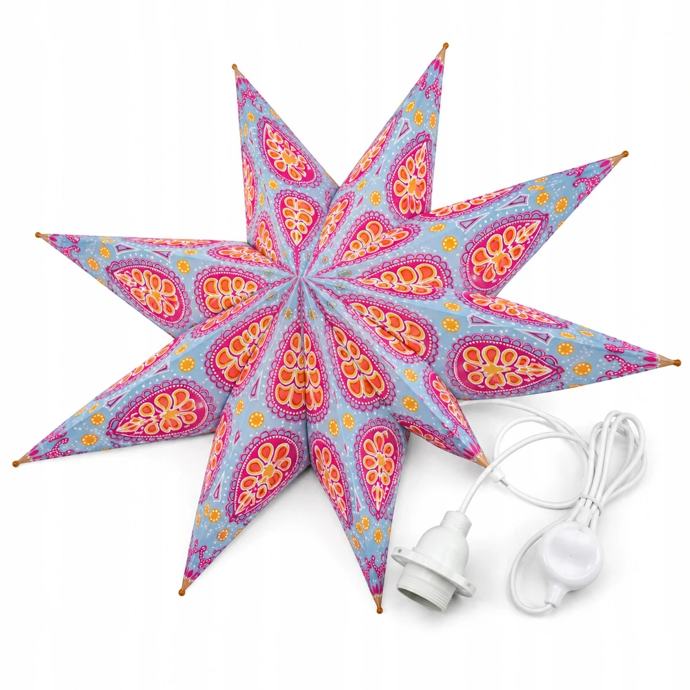 Bez Marki Lampion wiszący Gwiazda 3D rožinė papierowy 30 cm su oprawką E27