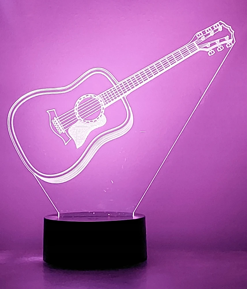 Bez Marki LAMPKA 3D LED USB - GITARA KLASYCZNA - Z PILOTEM