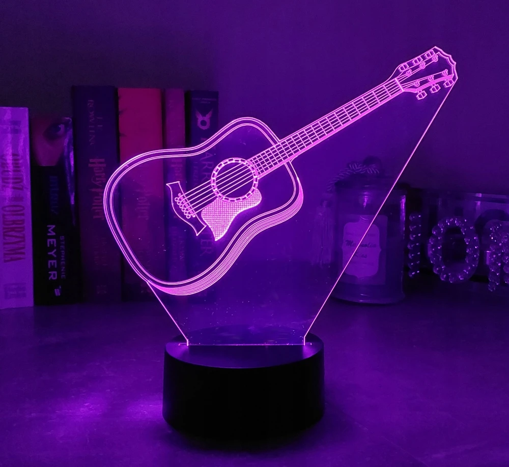 Bez Marki LAMPKA 3D LED USB - GITARA KLASYCZNA - Z PILOTEM
