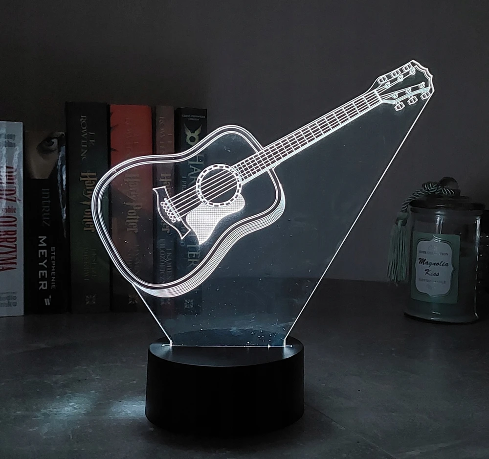 Bez Marki LAMPKA 3D LED USB - GITARA KLASYCZNA - Z PILOTEM