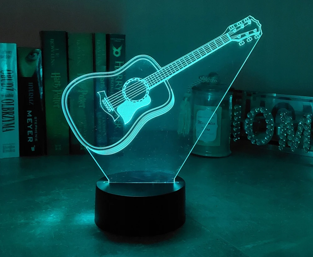 Bez Marki LAMPKA 3D LED USB - GITARA KLASYCZNA - Z PILOTEM