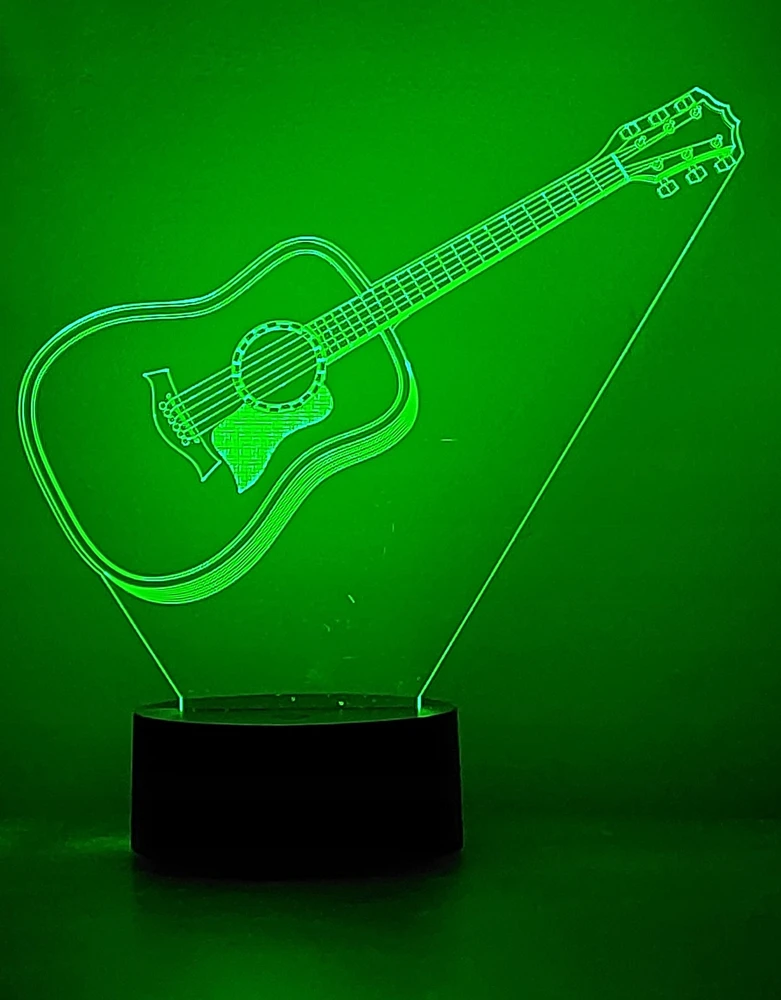 Bez Marki LAMPKA 3D LED USB - GITARA KLASYCZNA - Z PILOTEM