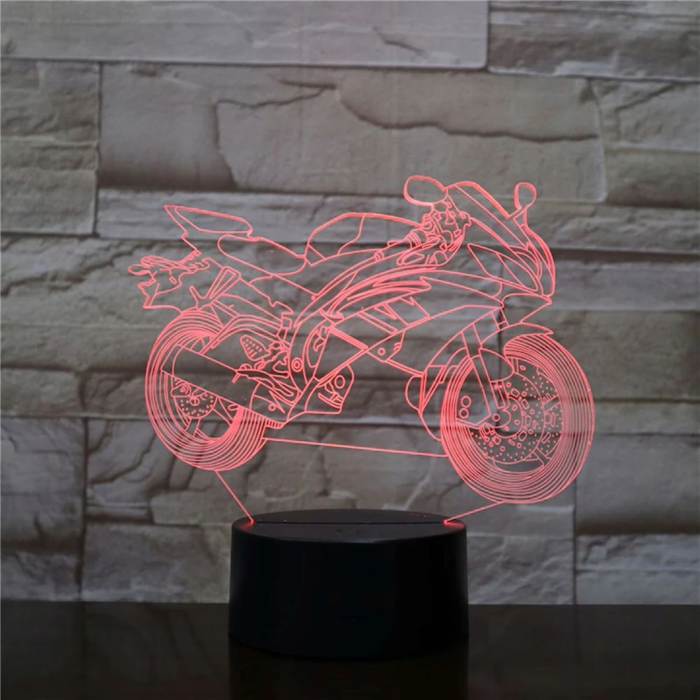 Bez Marki LAMPKA 3D LED USB – MOTOR - ŚCIGACZ - Z PILOTEM - NA BIURKO