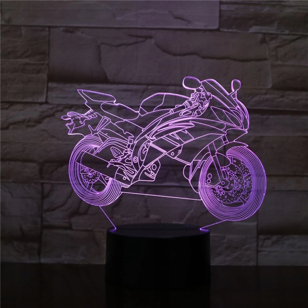 Bez Marki LAMPKA 3D LED USB – MOTOR - ŚCIGACZ - Z PILOTEM - NA BIURKO