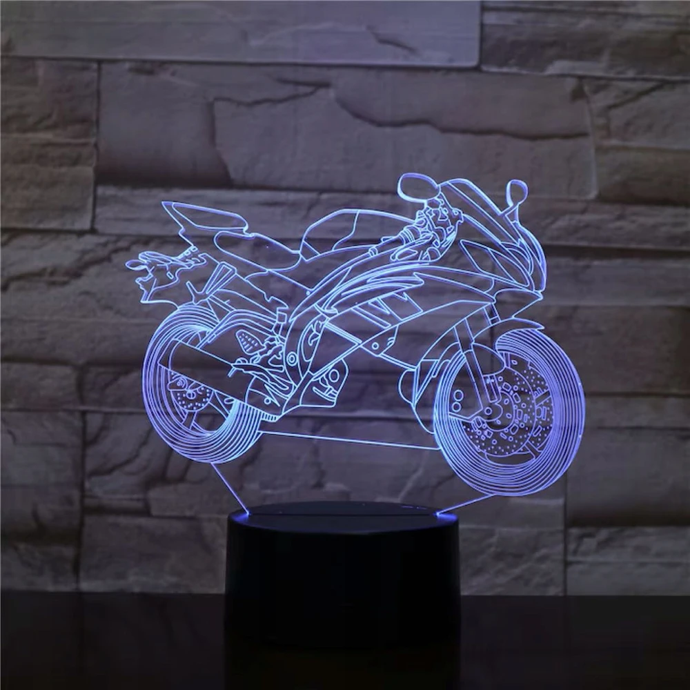 Bez Marki LAMPKA 3D LED USB – MOTOR - ŚCIGACZ - Z PILOTEM - NA BIURKO