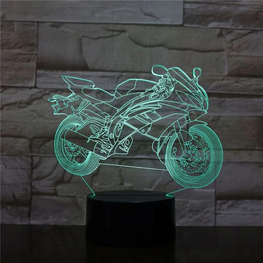Bez Marki LAMPKA 3D LED USB – MOTOR - ŚCIGACZ - Z PILOTEM - NA BIURKO