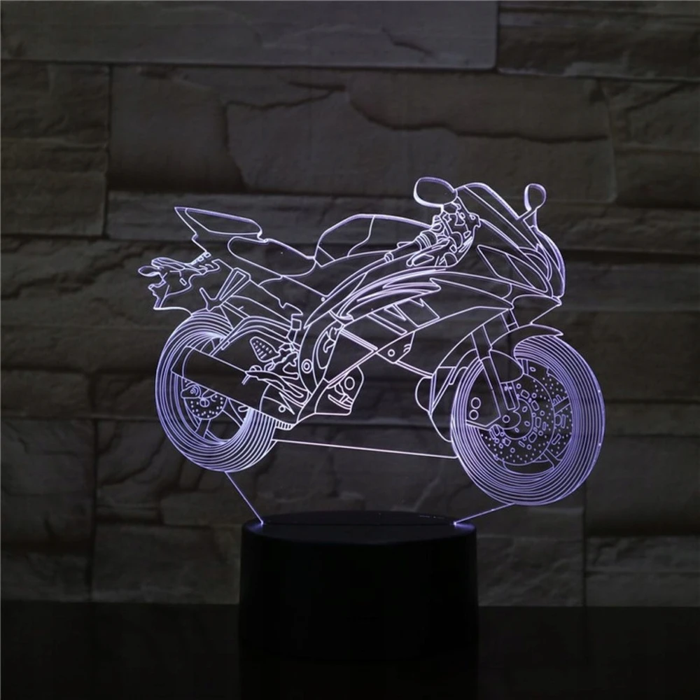 Bez Marki LAMPKA 3D LED USB – MOTOR - ŚCIGACZ - Z PILOTEM - NA BIURKO