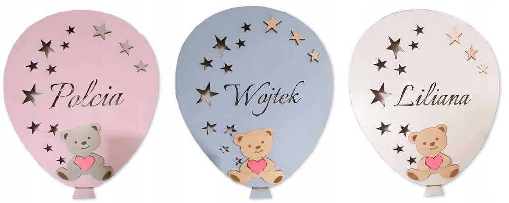 Bez Marki LAMPKA BALON su imieniem MIŚ kolory do wyboru nocna LED jungiama į tinklą Pultas