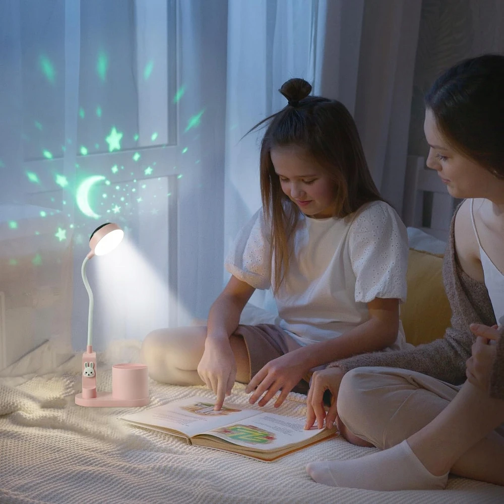 Bez Marki LAMPKA BIURKOWA DLA DZIECI su projekcją gwiazd 43 cm akumuliatorinė