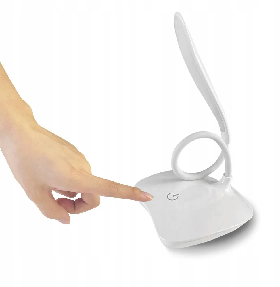 Bez Marki LAMPKA LED BIURKOWA SZKOLNA DOTYK USB REGULOWANA DO CZYTANIA 3 TRYBY BALTA