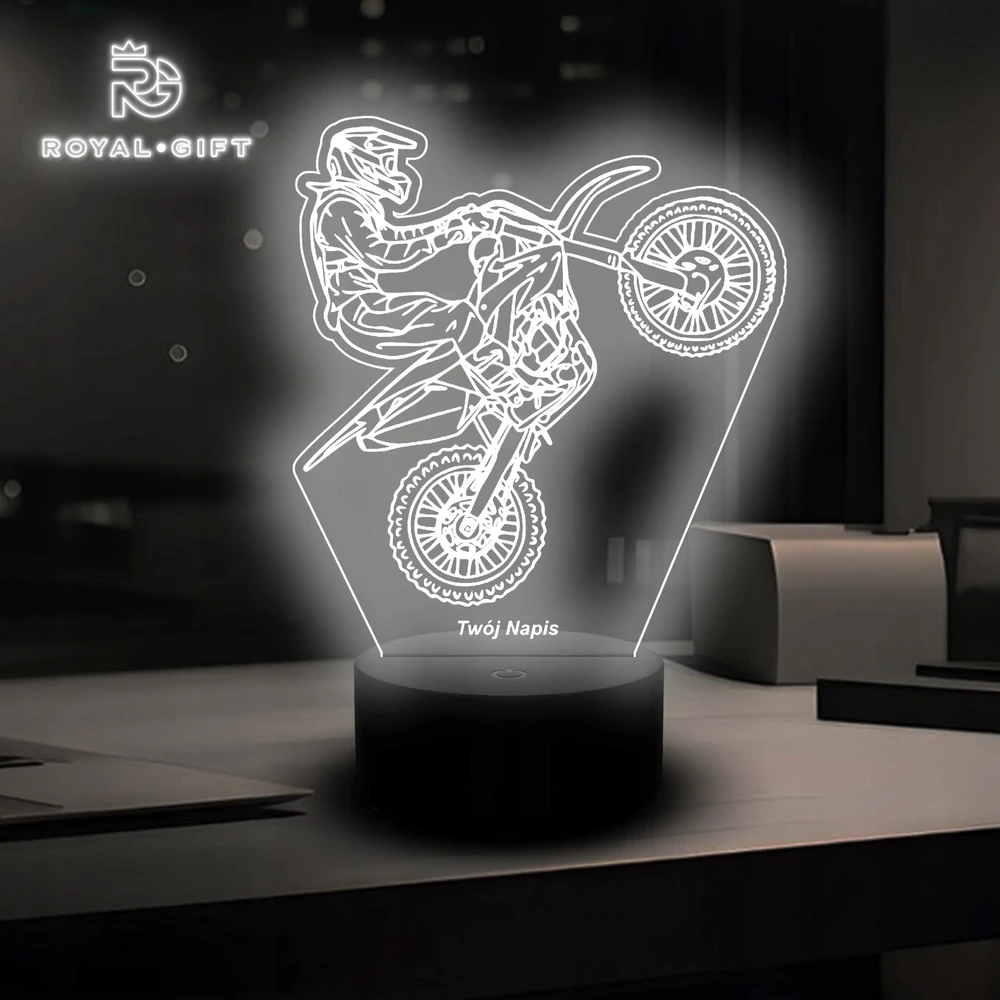 Bez Marki Lampka LED Statuetka Nocna Motocross Cross Pilot Enduro Motor Motocykl USB