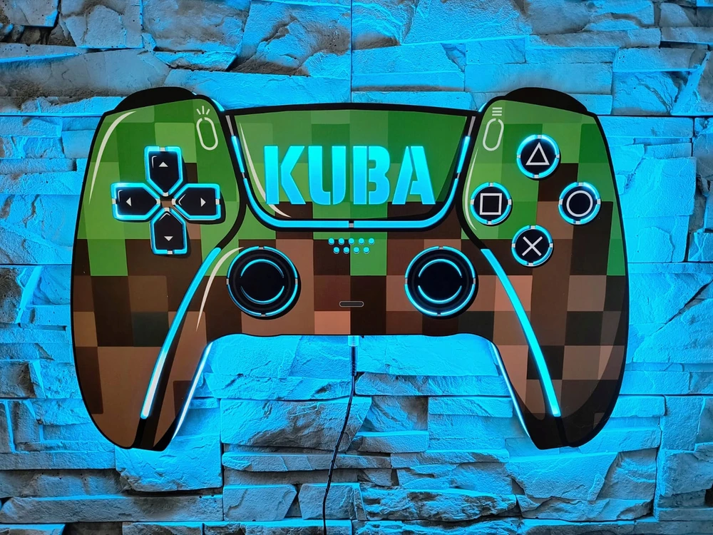 Bez Marki LAMPKA MINECRAFT jak pad ps5 personalizowana dla GRACZA KOLORY Pultas