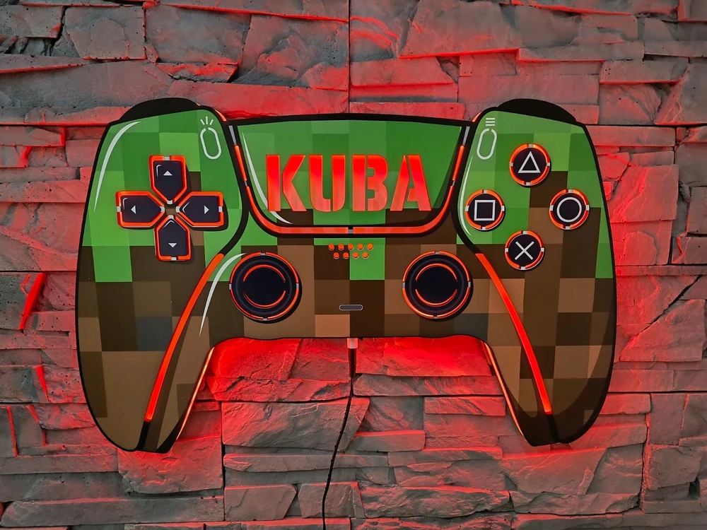 Bez Marki LAMPKA MINECRAFT jak pad ps5 personalizowana dla GRACZA KOLORY Pultas