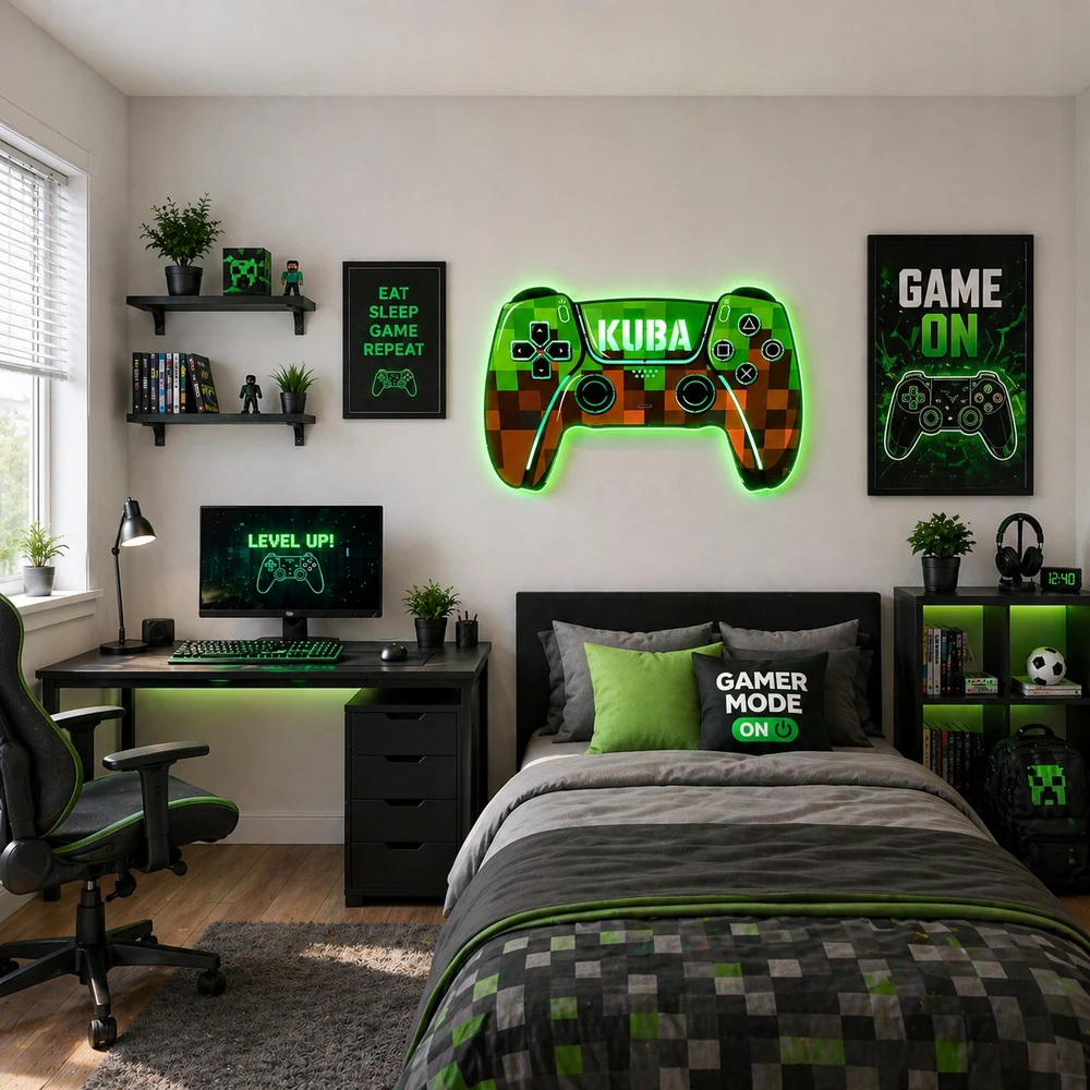 Bez Marki LAMPKA MINECRAFT jak pad ps5 personalizowana dla GRACZA KOLORY Pultas