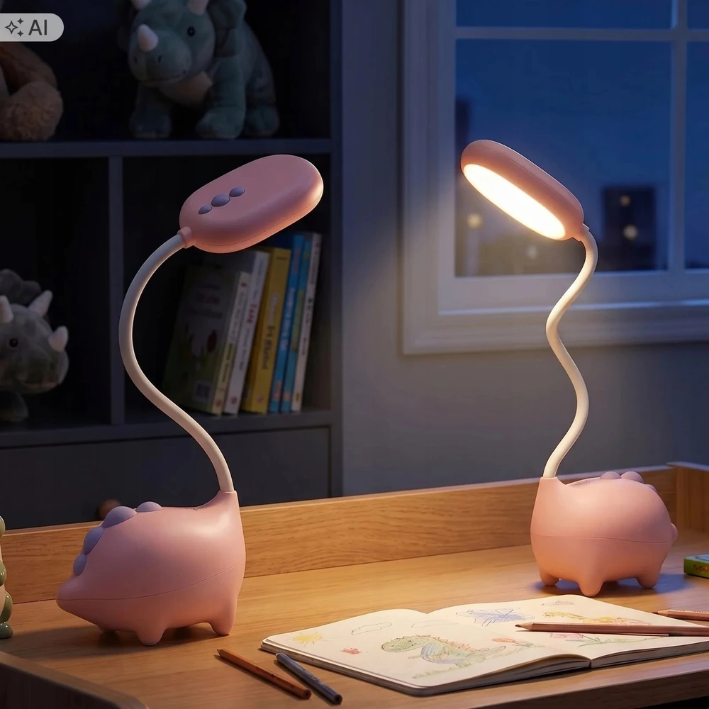 Bez Marki LAMPKA NA BIURKO DO CZYTANIA LED Dla Dziewczynki Dla Dzieci Różowa Nocna