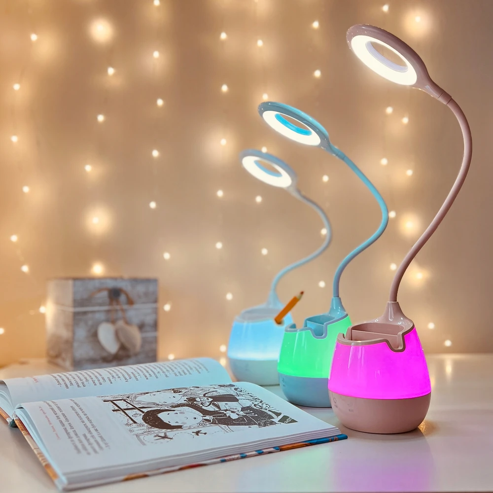 Bez Marki LAMPKA NA BIURKO DO CZYTANIA LED Dla Dziewczynki Dla Dzieci Różowa Nocna