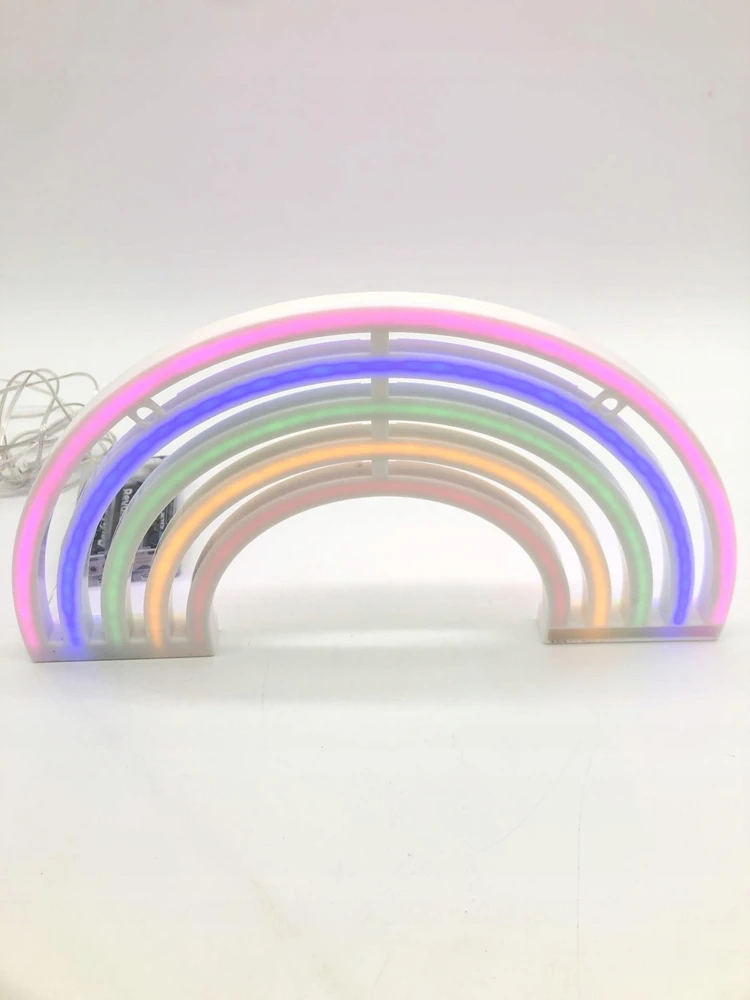 Bez Marki Lampka neonowa LED tęcza 29,7x23,2 cm dekoracja na USB i baterie