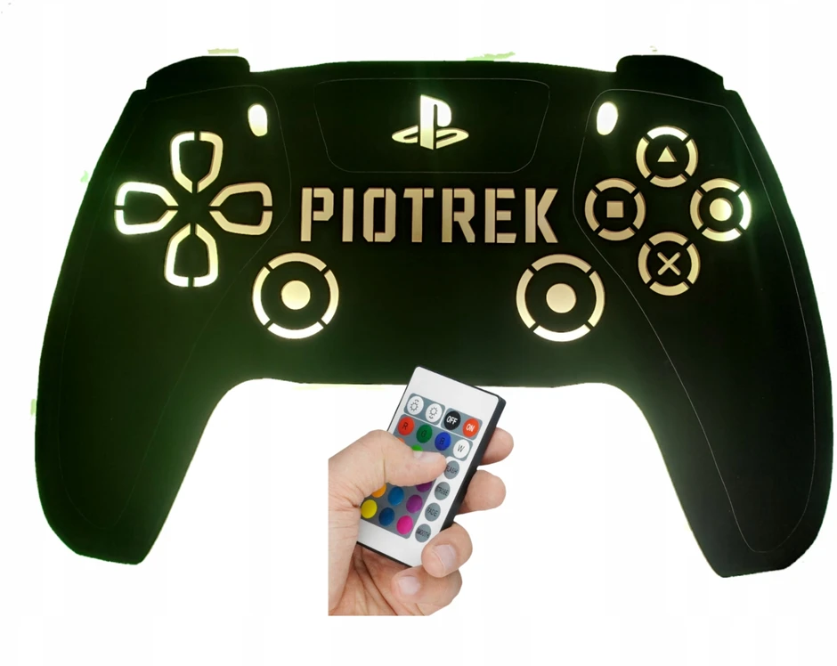 Bez Marki Lampka Nocna 3D Gamer PAD RGB Personalizowana su Pilotem Prezent dla Gracza