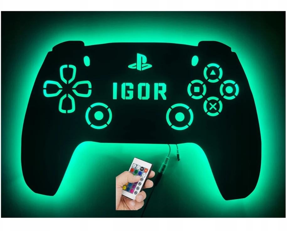 Bez Marki Lampka Nocna 3D Gamer PAD RGB Personalizowana su Pilotem Prezent dla Gracza