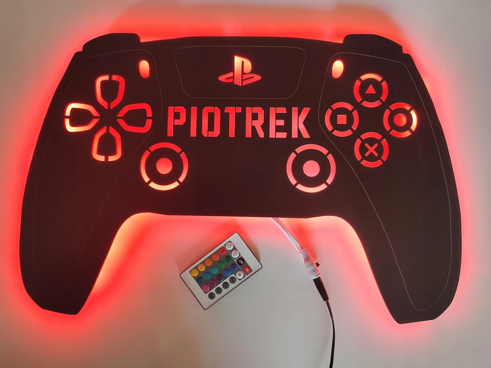 Bez Marki Lampka Nocna 3D Gamer PAD RGB Personalizowana su Pilotem Prezent dla Gracza