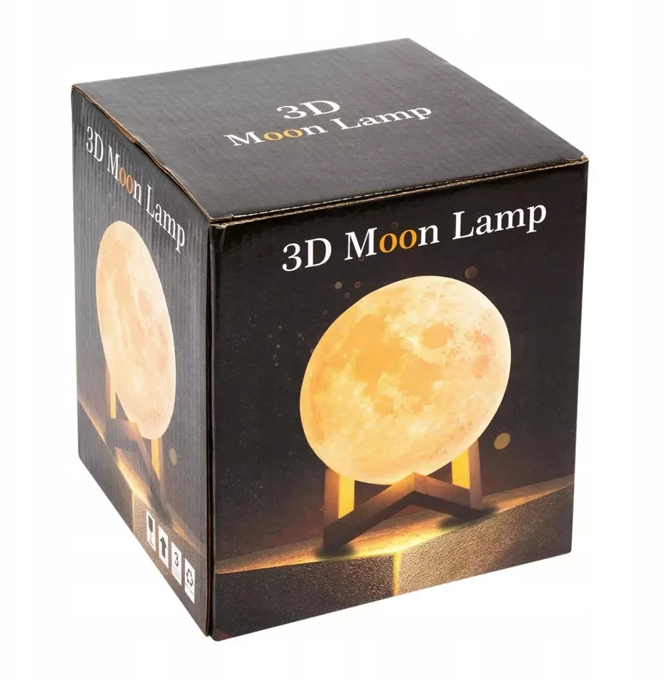 Bez Marki Lampka Nocna 3D Księżyc Moon Lamp Dziecięca Light LED Kula Galaktyka USB