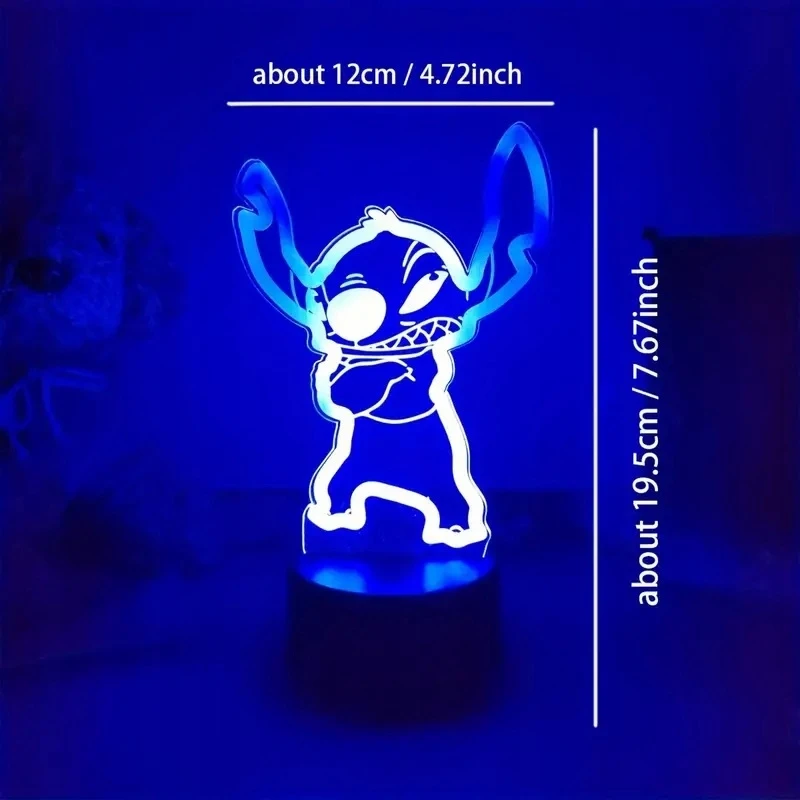 Bez Marki Lampka nocna 3D led LILO I STICH usb 7 Kolorów
