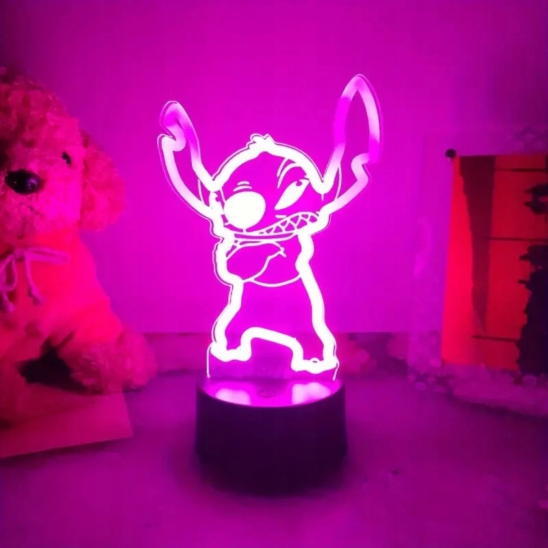 Bez Marki Lampka nocna 3D led LILO I STICH usb 7 Kolorów