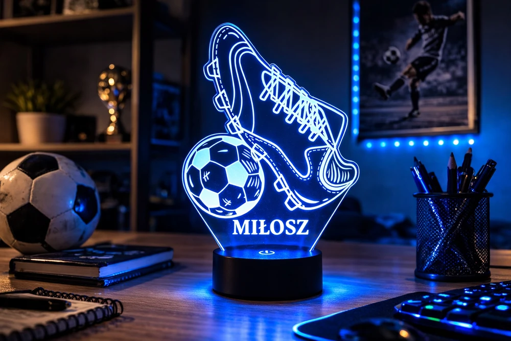 Bez Marki Lampka Nocna 3D LED PIŁKA KOREK Z IMIENIEM DZIEŃ DZIECKA RGB Pilot Kolorowa