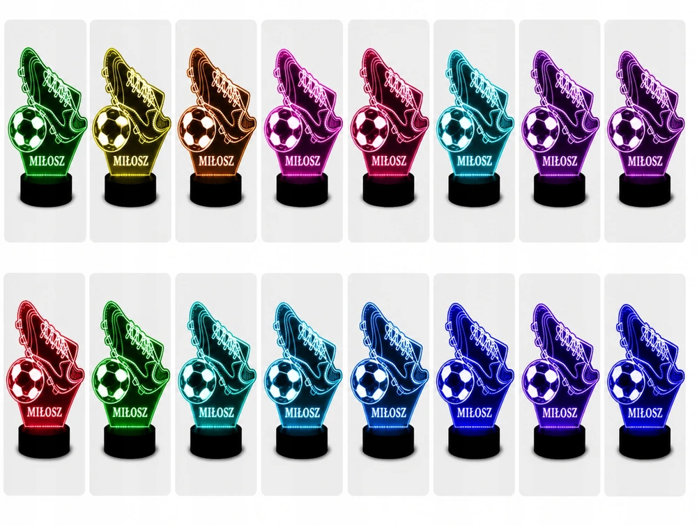 Bez Marki Lampka Nocna 3D LED PIŁKA KOREK Z IMIENIEM DZIEŃ DZIECKA RGB Pilot Kolorowa
