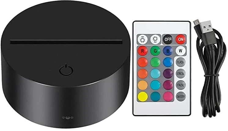 Bez Marki Lampka Nocna 3D LED PIŁKA KOREK Z IMIENIEM DZIEŃ DZIECKA RGB Pilot Kolorowa