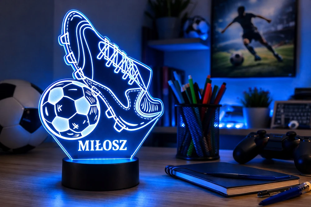 Bez Marki Lampka Nocna 3D LED PIŁKA KOREK Z IMIENIEM DZIEŃ DZIECKA RGB Pilot Kolorowa