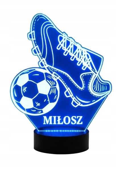 Bez Marki Lampka Nocna 3D LED PIŁKA KOREK Z IMIENIEM DZIEŃ DZIECKA RGB Pilot Kolorowa