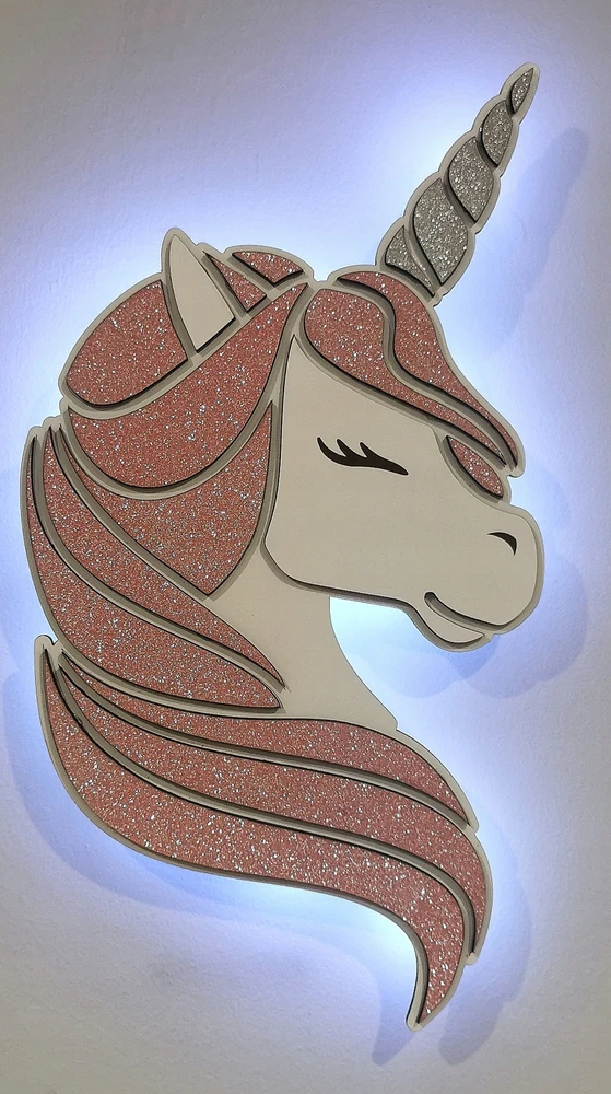 Bez Marki Lampka nocna brokatowy, rožinė jednorożec śliczny koń unicorn brokat LED