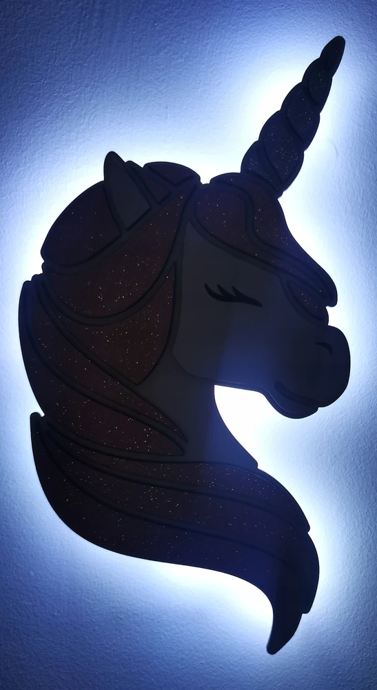 Bez Marki Lampka nocna brokatowy, rožinė jednorożec śliczny koń unicorn brokat LED