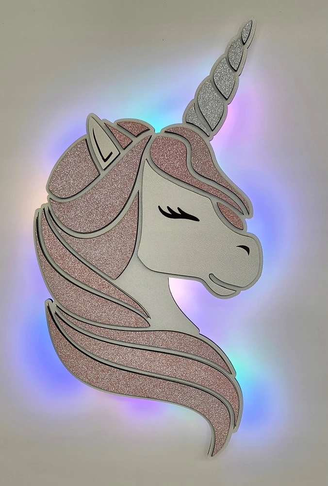 Bez Marki Lampka nocna brokatowy, rožinė jednorożec śliczny koń unicorn brokat LED